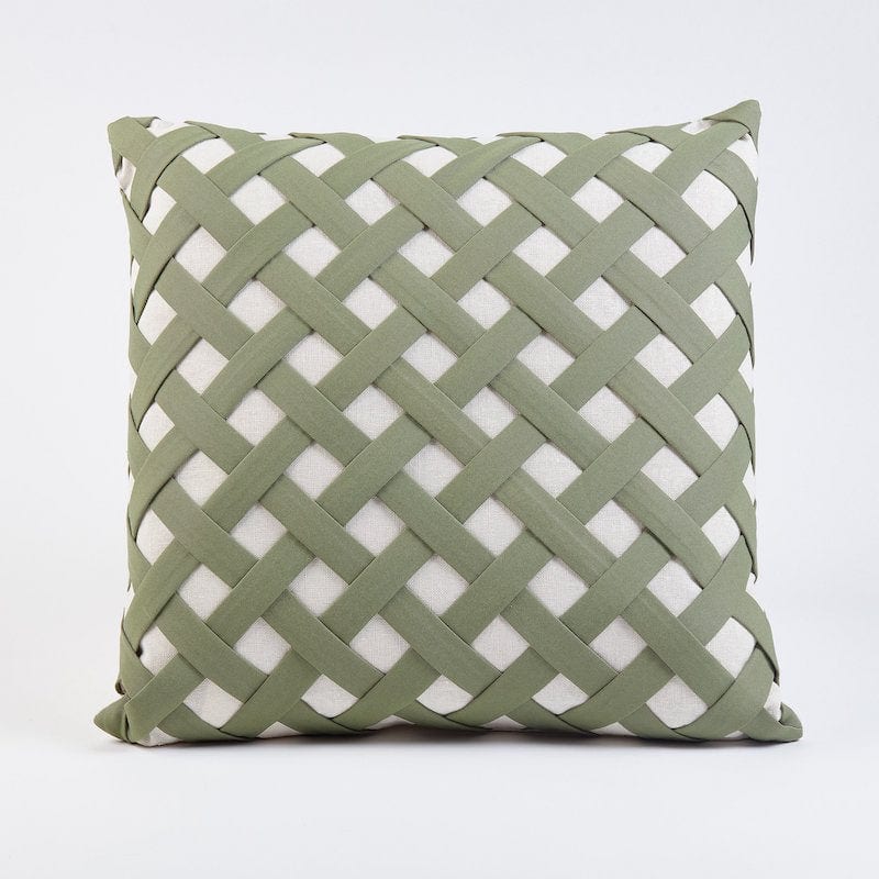 Lattice Green Decorative Pillow by Ann Gish