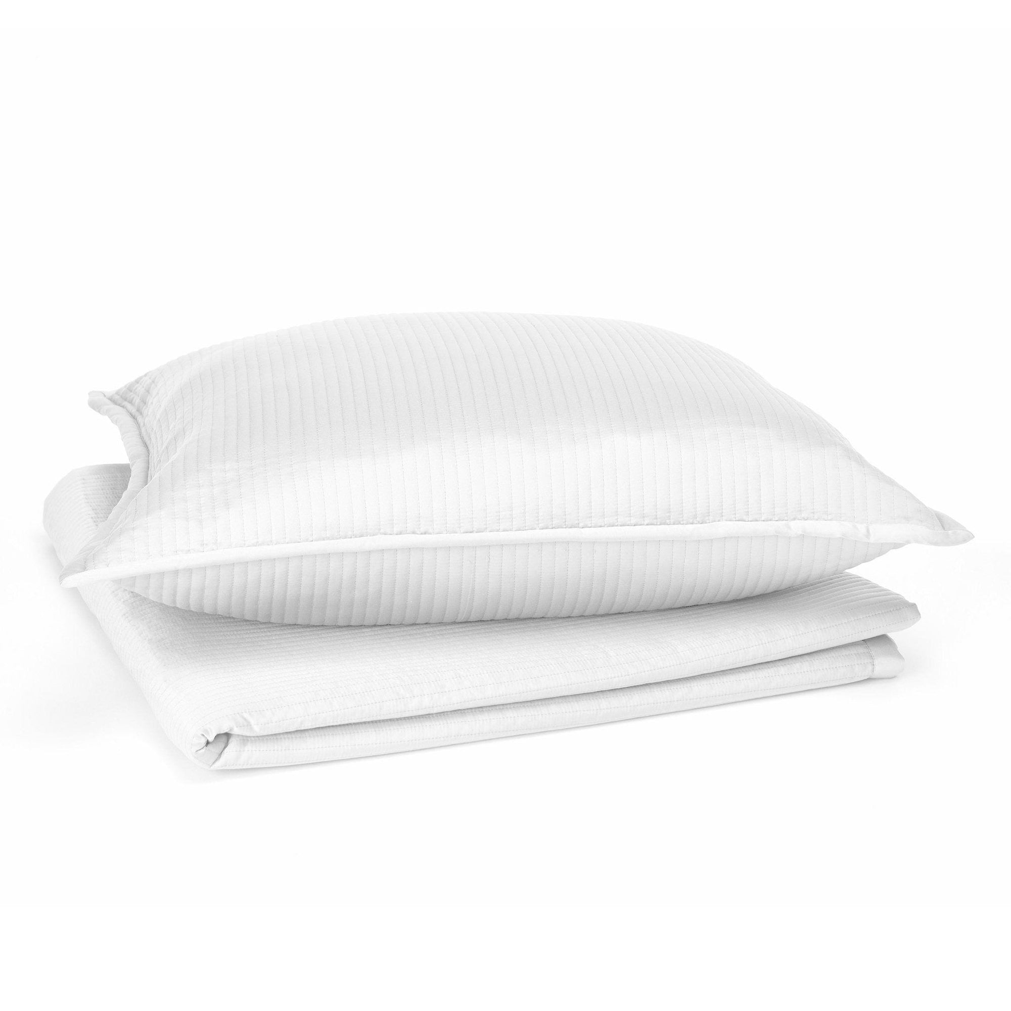 Linea White Coverlet Set by Ann Gish - Lifestyle photo - Fig linens and home
