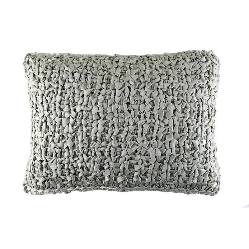 Silver Ribbon Knit Lumbar Pillows by Ann Gish - Fig Linens and Home