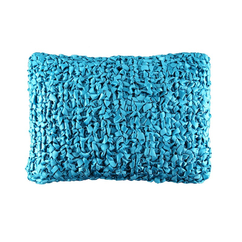 Turquoise Ribbon Knit Lumbar Pillows by Ann Gish - Fig Linens and Home