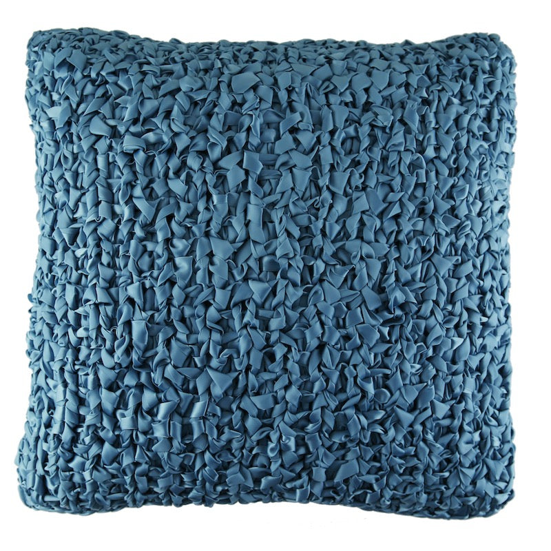 Azure Ribbon Knit Square Pillow by Ann Gish - Fig Linens and Home