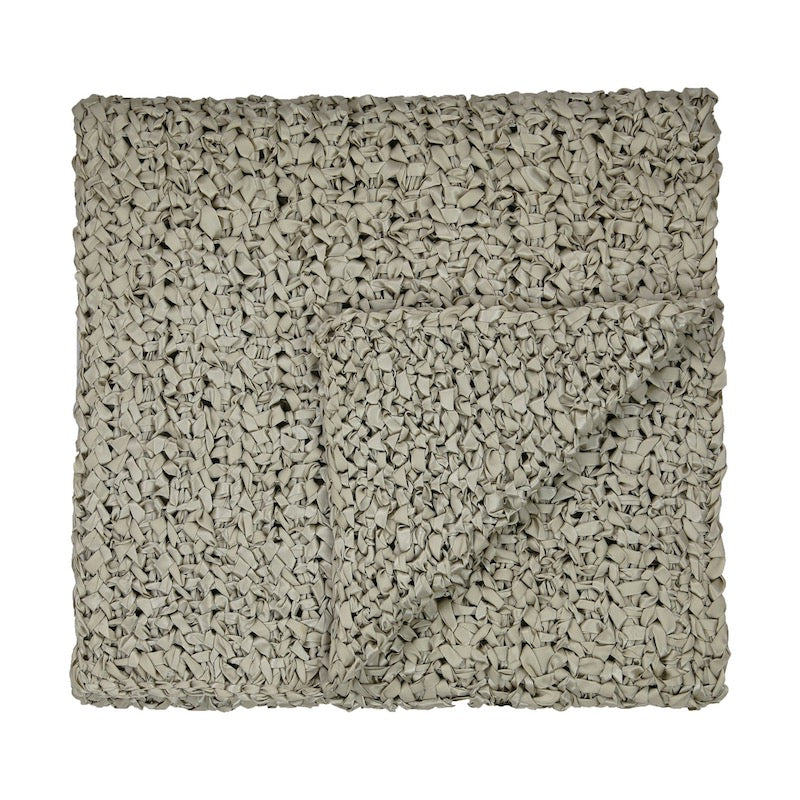 Pale Khaki Ribbon Knit Throw Blanket by Ann Gish - Fig Linens and Home