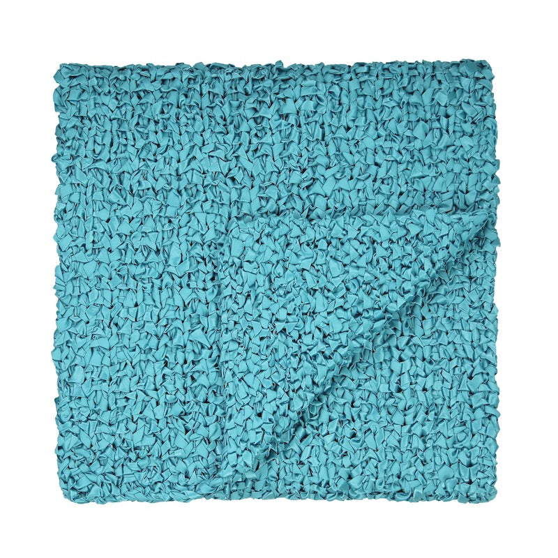Turquoise Ribbon Knit Throw Blanket by Ann Gish - Fig Linens and Home
