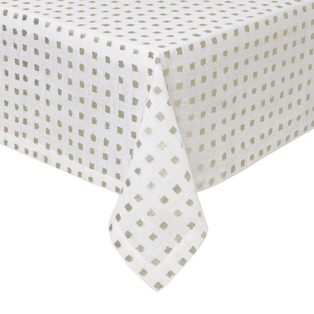 Round Tablecloth - Antibes Gold Foil 70" Round - Mode Living at Fig Linens and Home