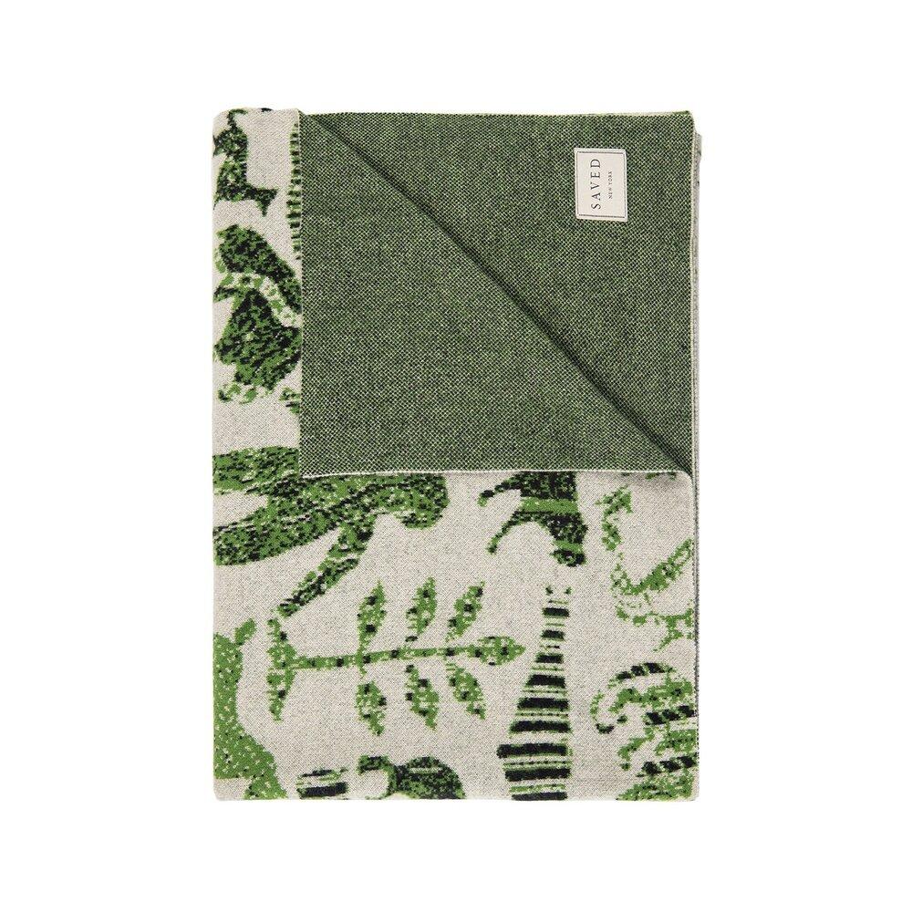 Fig Linens - Moss Applique Cashmere Blankets by Saved NY- 100% Cashmere