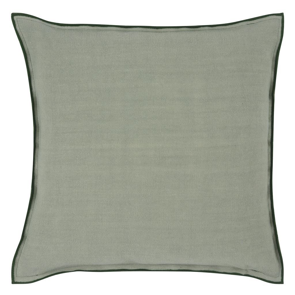Fig Linens - Brera Lino Ivy & Jade Decorative Pillow by Designers Guild 