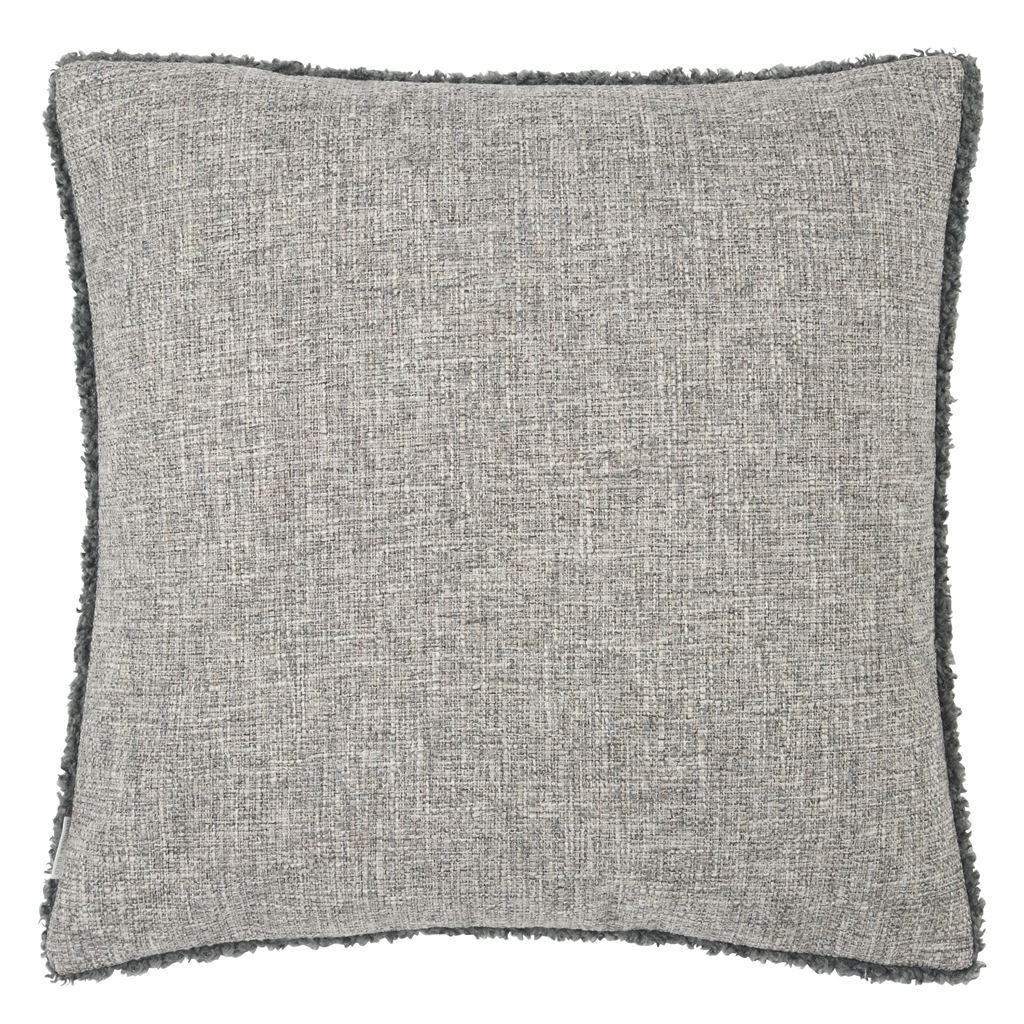Back - Merelle Graphite Faux Fur Pillow by Designers Guild | Fig Linens