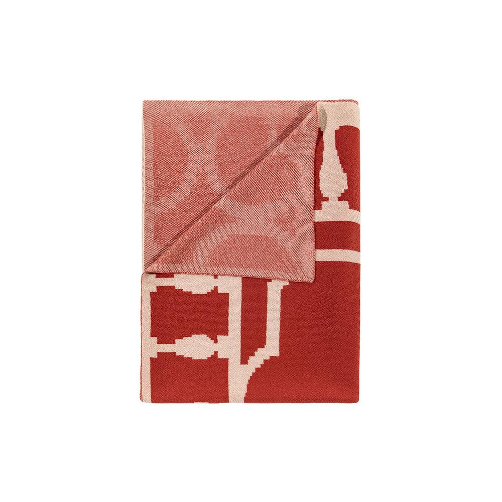 Fig Linens - Balustrade Red Cashmere Blankets by Saved New York - Folded