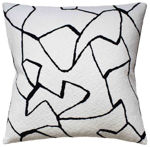 Bark Cloth Noir - Throw Pillow by Ryan Studio