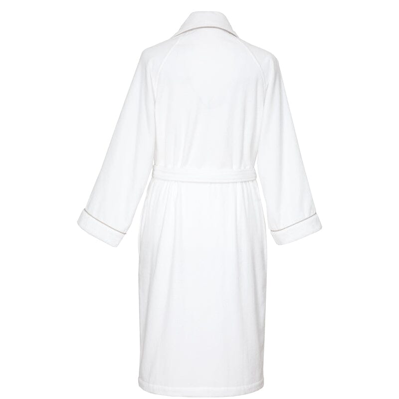 Yves Delorme IDOLE Blanc Pierre White Bathrobe (Unisex) - Back View - Fig Linens and Home