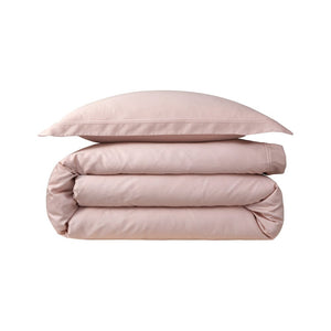 Yves Delorme Triomphe Poudre Bedding | Duvet Cover with Pillow Sham Atop Stack - Organic Cotton