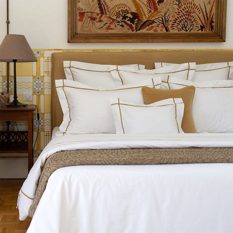 Athena Bronze Bedding | Yves Delorme Organic Bed Linens at Fig Linens and Home - 1
