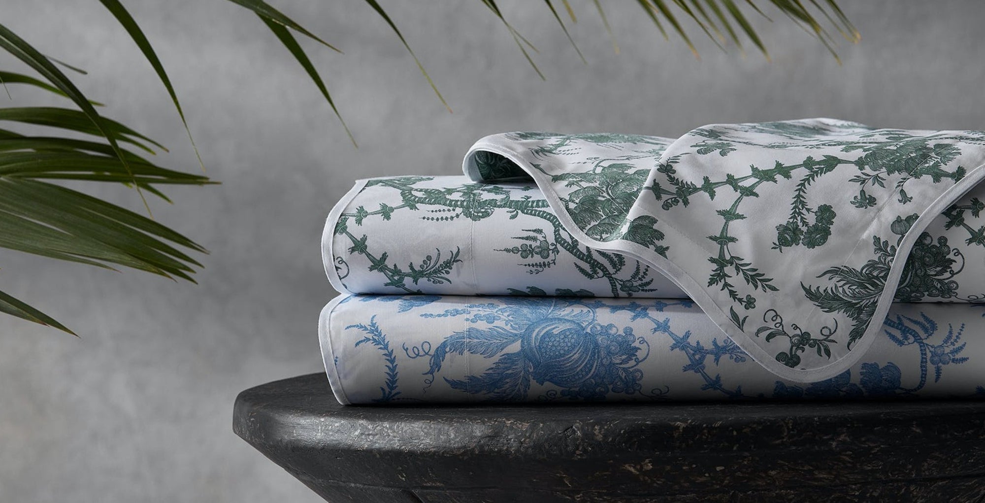 Matouk Schumacher - San Cristobal Sky and Green Fine Bedding - Fig Linens and Home