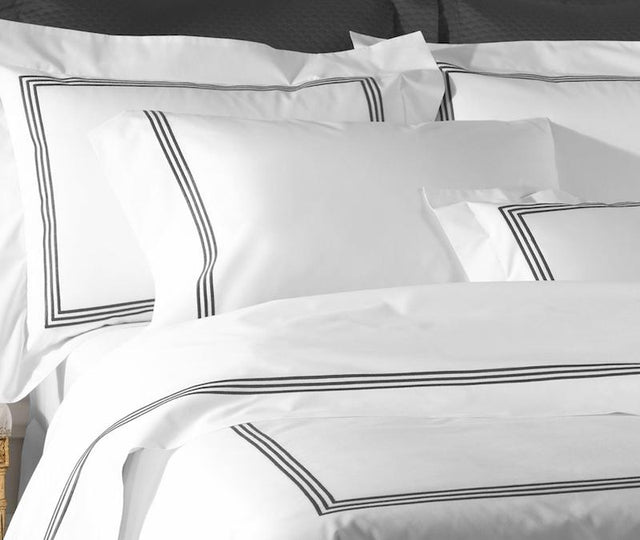 Matouk Bel Tempo Bespoke Custom Bedding - Full / Queen Flat Sheet 94" x 112" 350 Thread Count - Sierra Percale Cotton at FIG LINENS AND HOME - 1