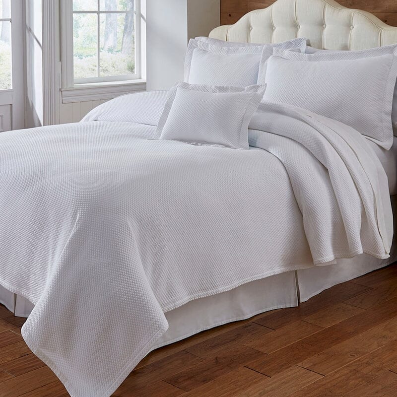 Coverlet - Blair White Matelasse Coverlets by TL at Home Traditions Linens