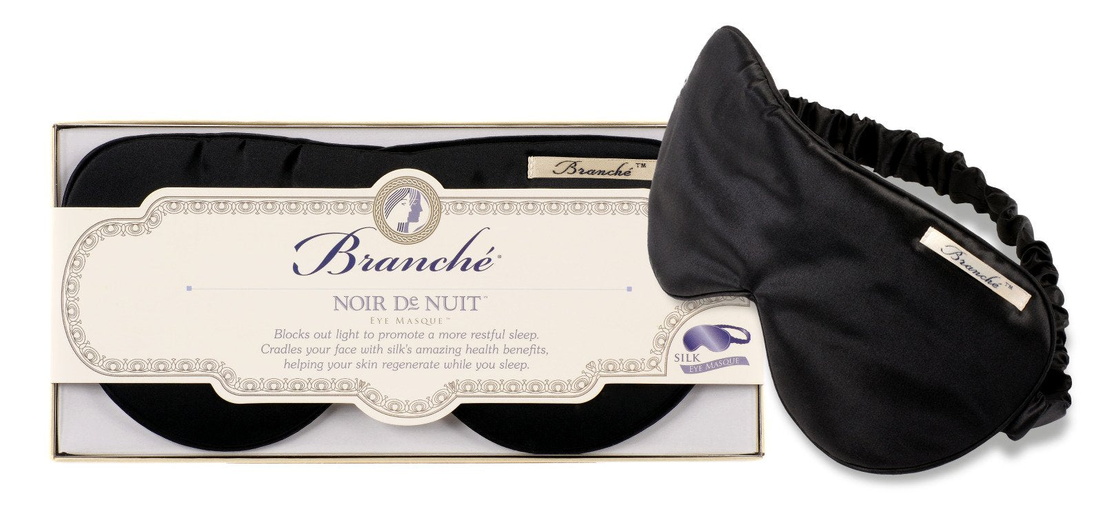 Branché Belle De Nuit Silk Eye Masks | Fig Linens black