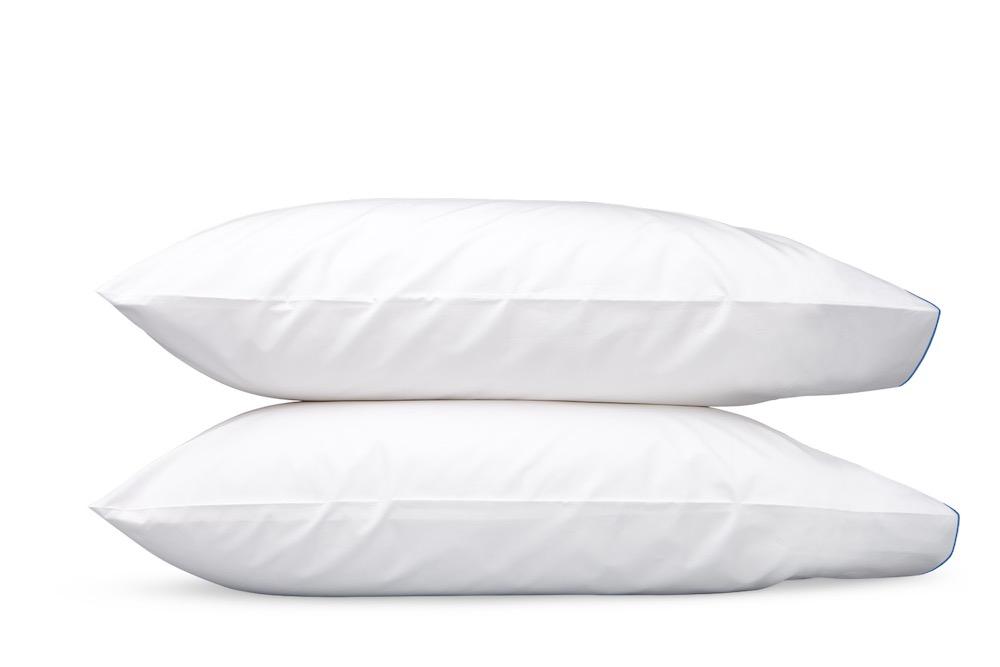 Matouk Bryant Azure Pillowcases | Bedding at Fig Linens