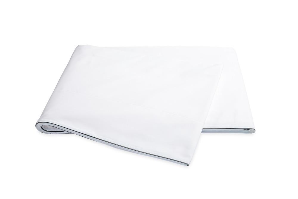 Matouk Bryant Charcoal Flat Sheet | Bedding at Fig Linens