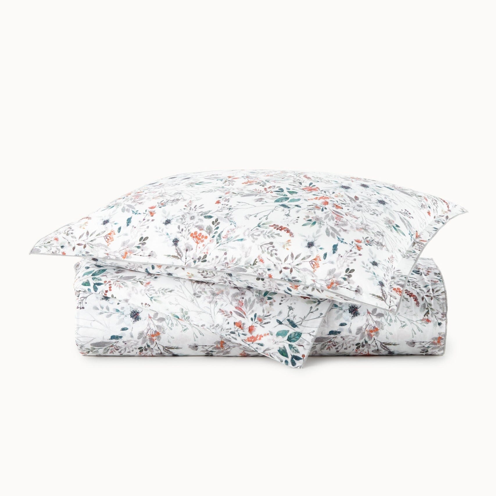 Duvet Cover with Pillow on Top - Peacock Alley Chloe Fog Bedding at Fig Linens and Home
