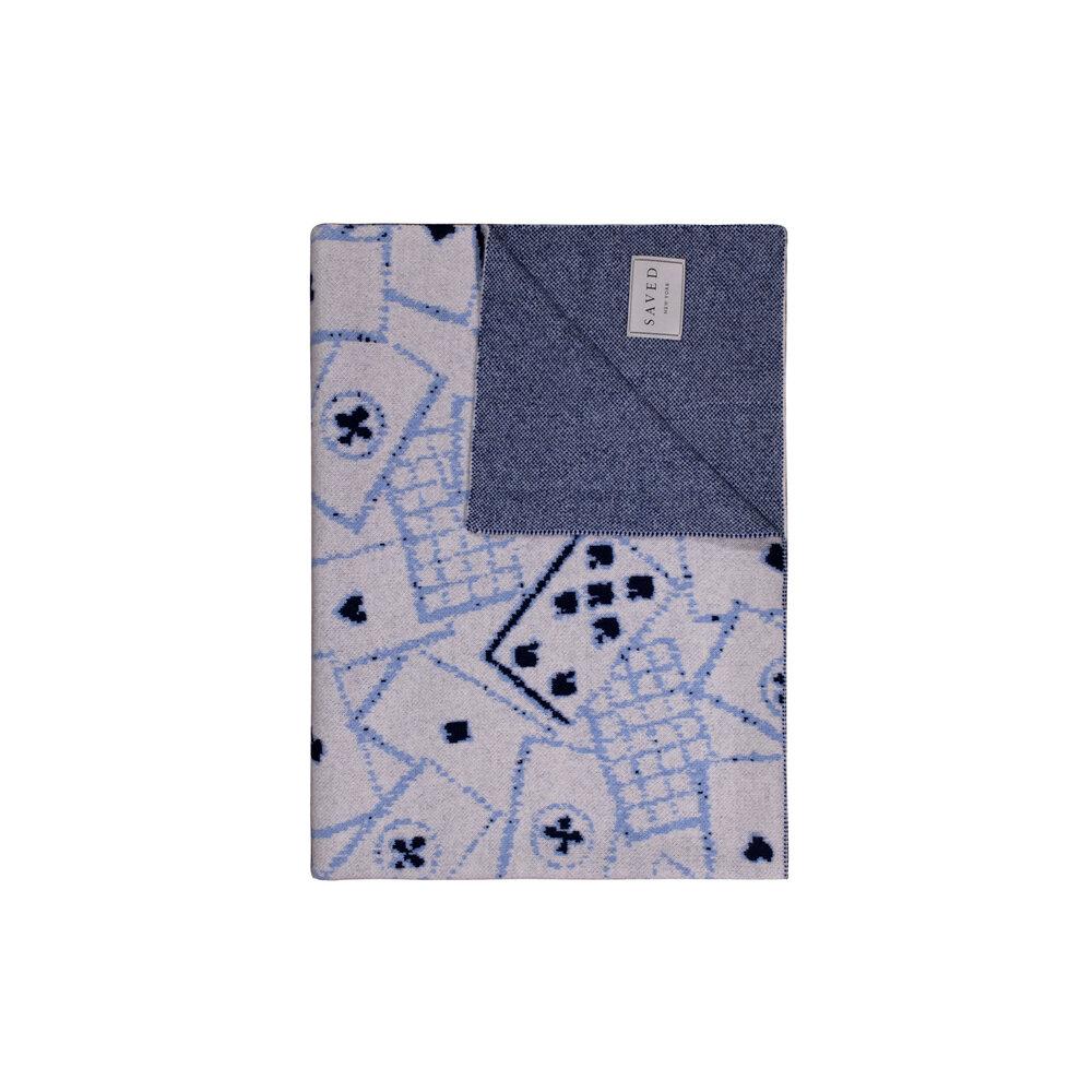 100% Cashmere Blankets - Sapphire Card Games Cashmere Blankets by Saved NY | Fig Linens