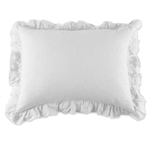 fig linens - pom pom at home - charlie white pillow with ruffles