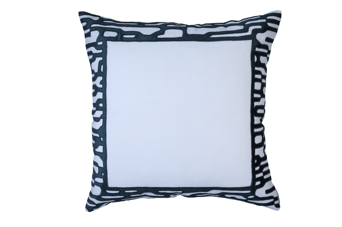 Christian White and Midnight Euro Pillow by Lili Alessandra