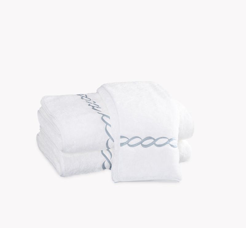 Classic Chain Bath Towels Light Blue - Matouk at Fig Linens