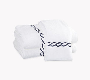 Matouk Classic Chain Navy Towels - Fig Linens