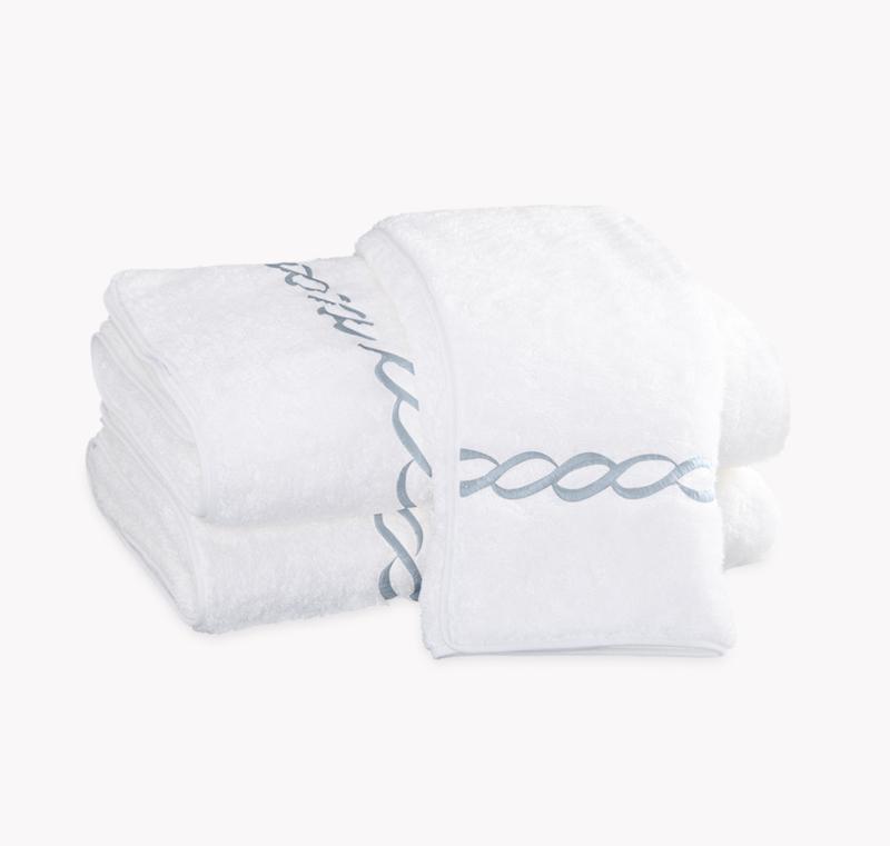 Matouk Classic Chain Silver Towels - Fig Linens