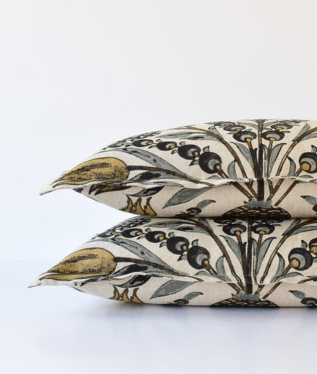 Cornelia Grey/Gold Shams by Legacy Home Bedding | Fig Linens and Home - Thibaut Fabric