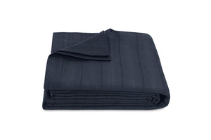 Coverlet - Matouk Augusta Navy Blue Bed Cover at Fig Linens