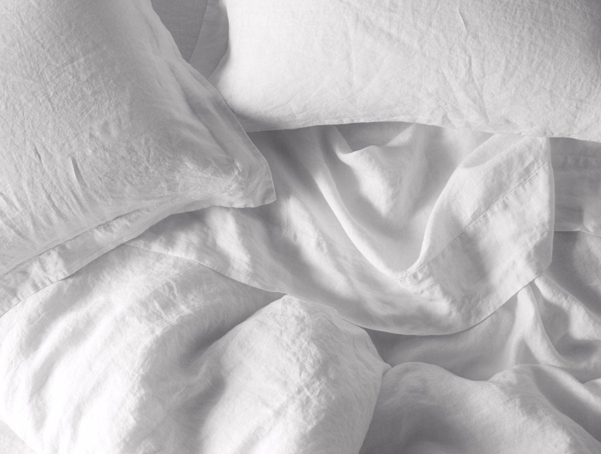 Fig Linens - Coyuchi White Organic Linen Bedding 
