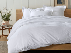 Coyuchi Cloud Brushed Flannel Alpine White Duvets and Shams
