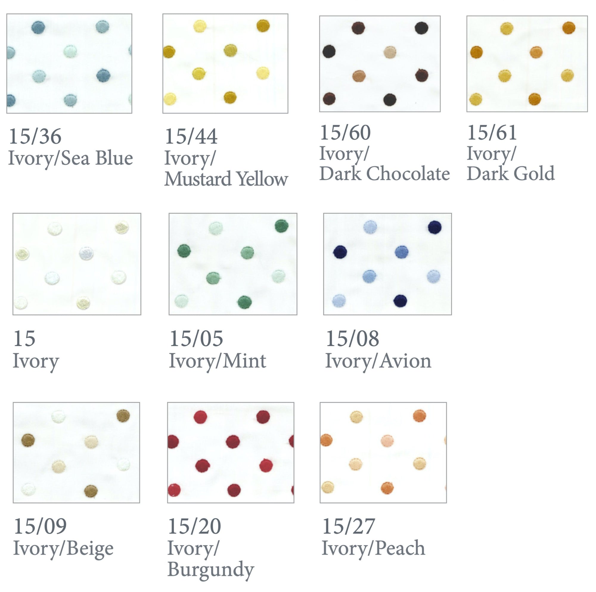 Viareggio Embroidery by Dea Linens | Dots Embroidered Swatches at Fig Linens
