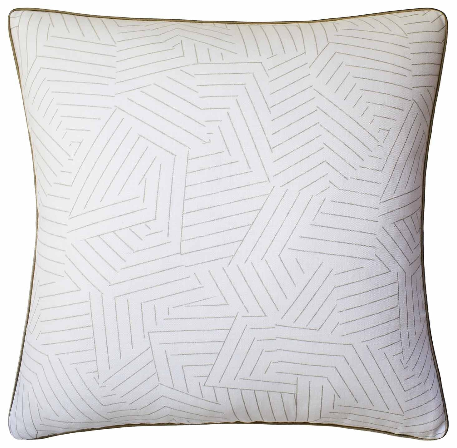 Deconstructed Stripe Greige - Throw Pillow by Ryan Studio made from Schumacher Fabric