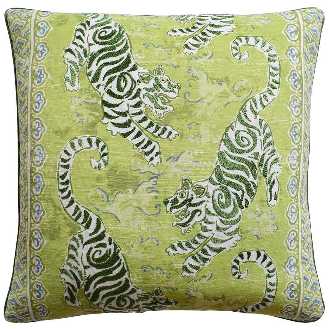 Bongol Print Kiwi Tiger Throw Pillow | Ryan Studio at Fig Linens