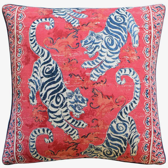 Bongol Print Poppy Tiger Throw Pillow | Ryan Studio at Fig Linens