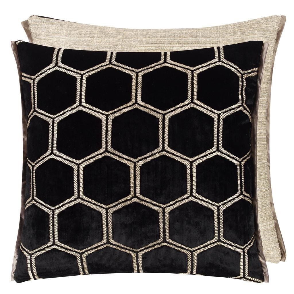 Manipur Noir Decorative Pillow by Designers Guild | Fig Linens