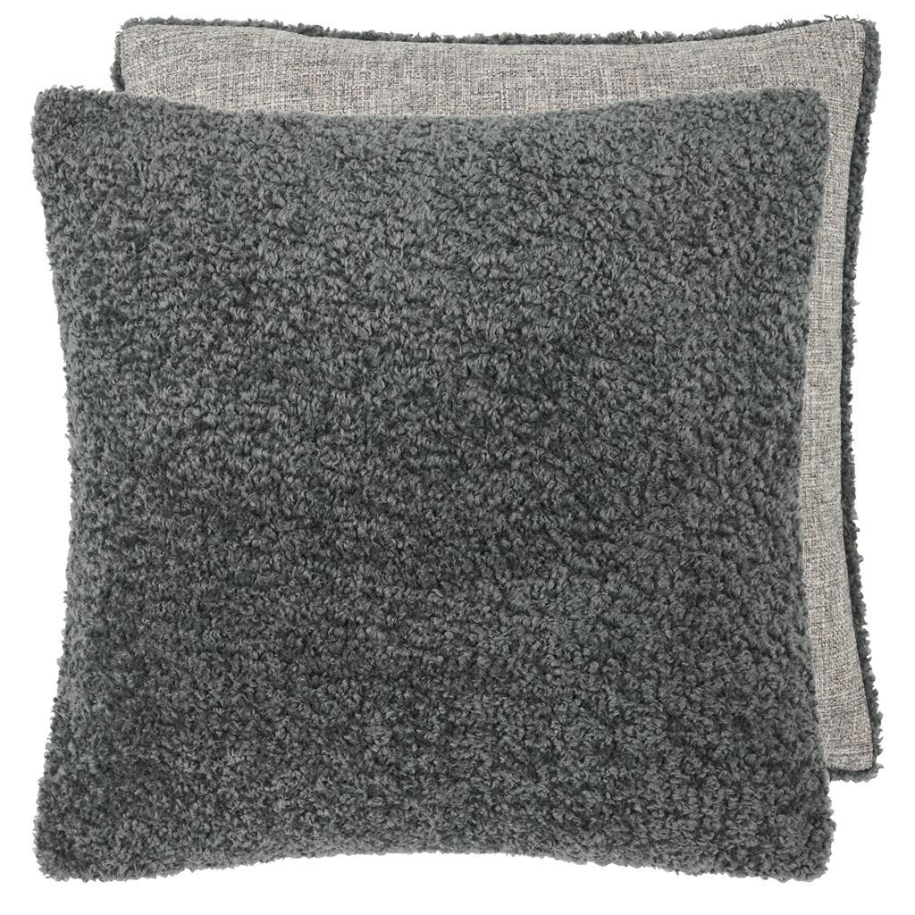 Merelle Graphite Faux Fur Pillow by Designers Guild | Fig Linens