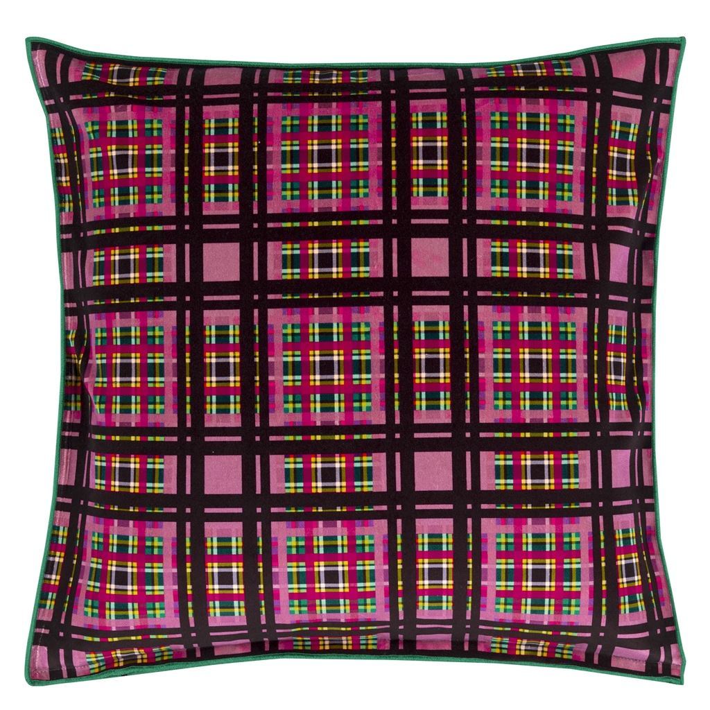 Fig Linens - Designers Guild Patiali Fuchsia Velvet Decorative Pillow - Front