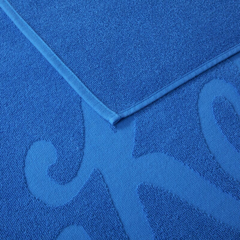 Kenzo Paris K CAMPUS Bleu Jacquard Beach Towel - Fabric Detail - Fig Linens and Home