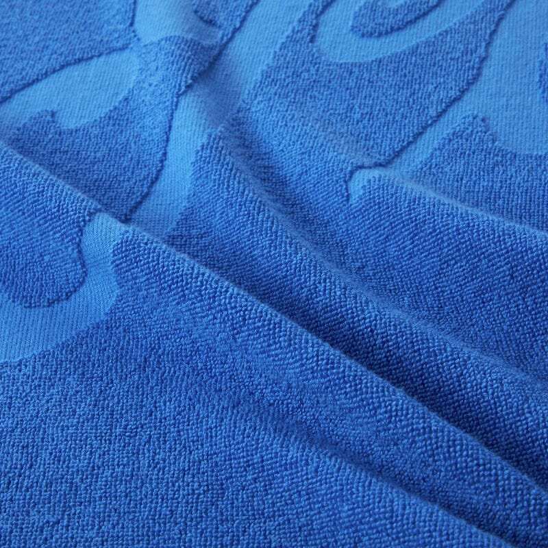 Kenzo Paris K CAMPUS Bleu Jacquard Beach Towel - Fabric Detail 2 - Fig Linens and Home