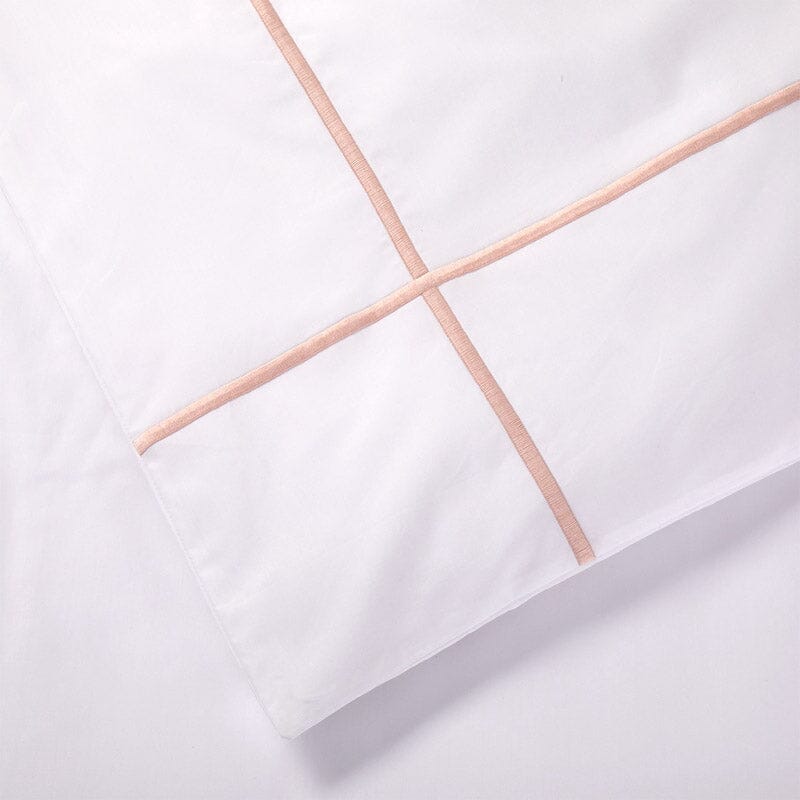 Detail of Athena Duvet Cover in Poudre | Yves Delorme Organic Bed Linens - Fig Linens and Home