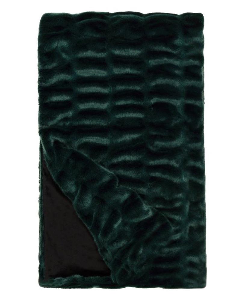 Emerald Green Mink Faux Fur Throw | Fabulous Fur Blankets at Fig Linens and Home