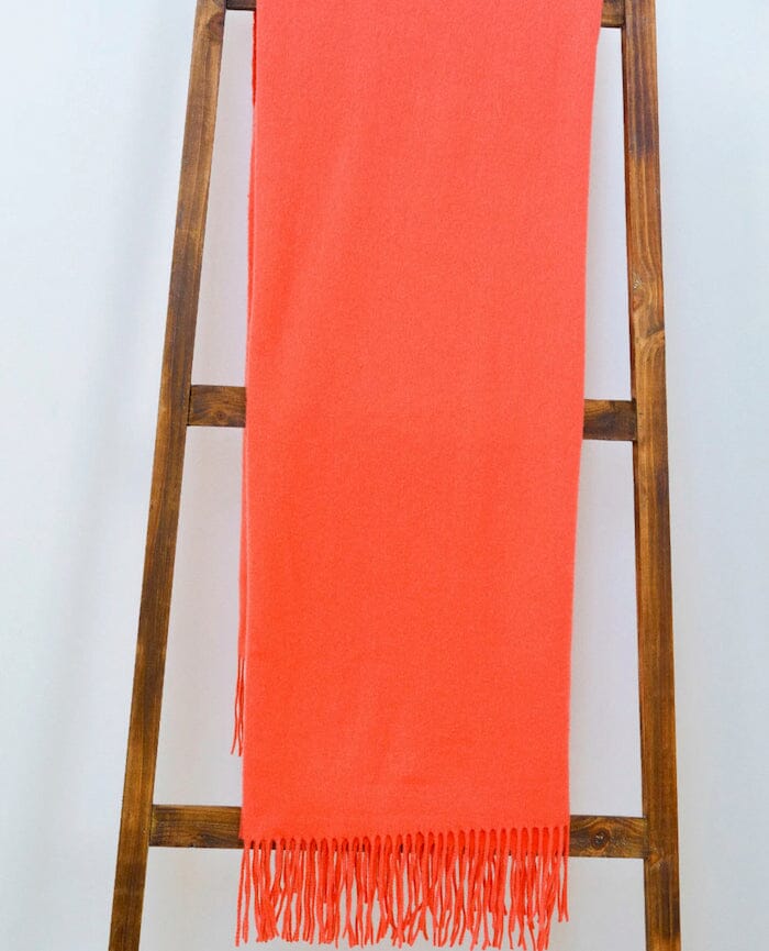 Alashan Cashmere - Wool Blend Classic Throw - Fig Linens and Home - Coral Throw Blanket
