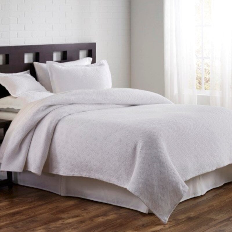 Matelasse Coverlet - Flynn White Bedspread at Fig Linens and Home - TL at Home