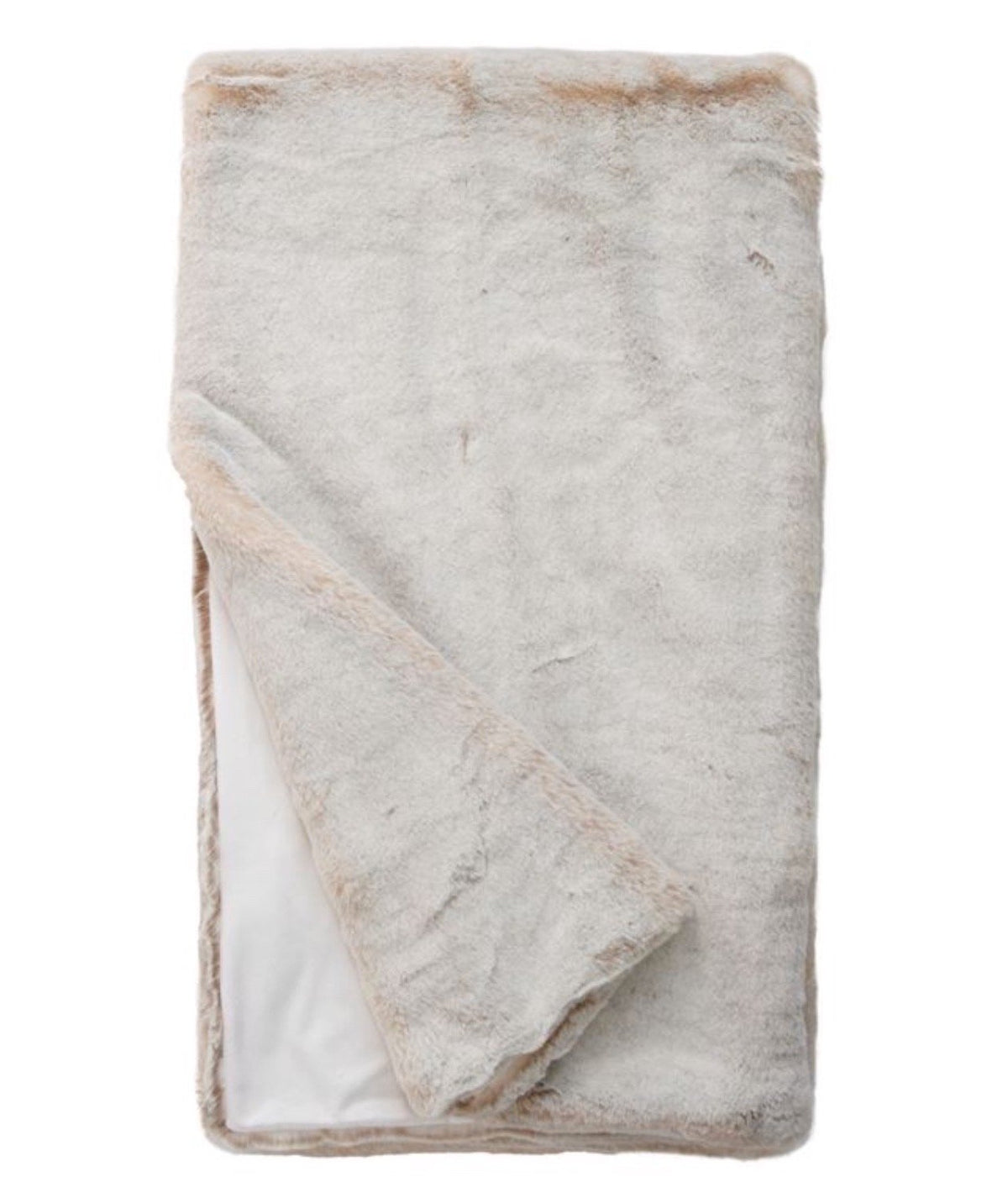 Faux Fur Blanket - Fabulous Furs Couture Mink Throw Blanket in Pearl - Fig Linens