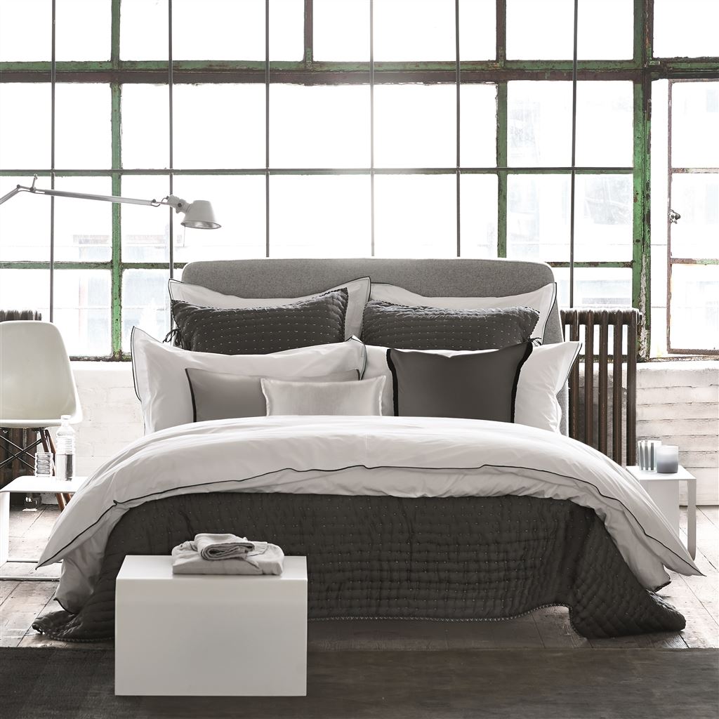 Lifestyle - Astor Charcoal &amp; Dove Bedding by Designers Guild | Fig Linens
