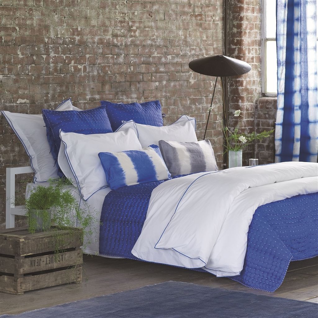 Fig Linens - Astor Cobalt Bedding by Designers Guild - Lifestyle