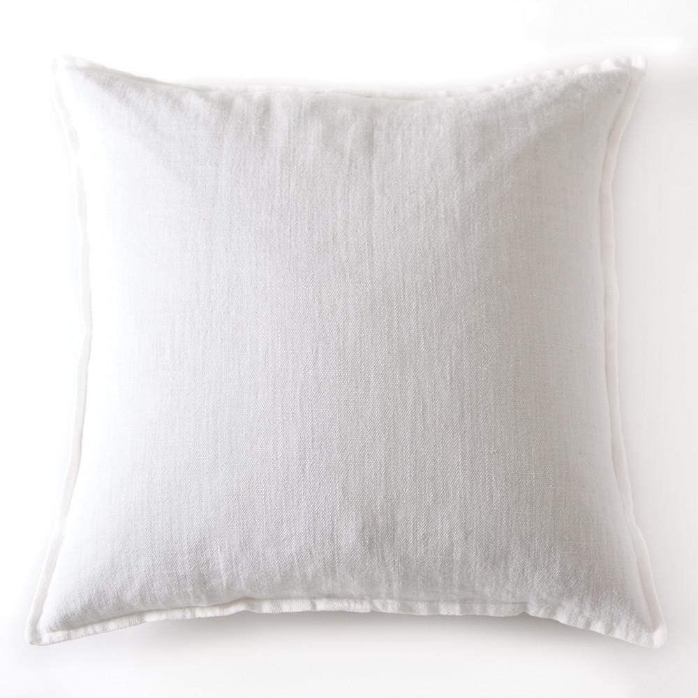 Fig Linens - Pom Pom at Home Montauk White Large Euro Pillow